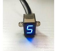 Indicador LED azul de 0 a 6 velocidades para motocicleta - Pantalla digital N-6 Palanca de Cambios, Entrada 12V, Carcasa de plástico, Neutro y Específico de engranaje LED azul