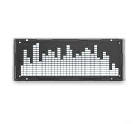 Indicador LED de medidor VU para analizador de espectro, pantalla de espectro de audio estéreo de 32 bits con procesamiento FFT, 8 efectos visuales, brillo ajustable (blanco)