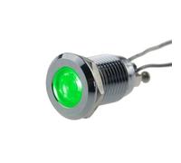 Indicador LED metálico impermeable de 12 mm, 3/6/12 V/24/110/230 V, rojo, verde, azul, amarillo y blanco, 10 unidades(Green,12MM-110-230V)