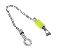 Indicadores de bobinas de pesca de carpa de acero inoxidable con correa de peso, sistema de alarma de mordida para palos de banco, para aparejos de cadena de clip de alambre de larga duración, rojo