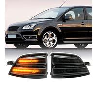 Indicadores de espejo retrovisor LED dinámicos compatibles con F-ord Focus ST, Focus MK2 Ghia Titanium, CC C-MAX Ghia ámbar que fluye el espejo lateral intermitente, repetidor de luces intermitentes