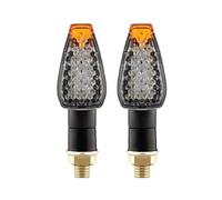 Indicadores de giro de motocicletas 2 unidades/juego de luces circulación diurna flexibles para motocicleta, intermitentes a escala pez, accesorios universales