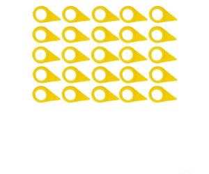 Indicadores de tuerca de rueda amarilla de 19 mm para camiones, coches, caravanas, remolques, paquete de 25 unidades, poliuretano de seguridad, rígido, resistente a los rayos UV, copolímero de