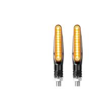 Indicadores luminosos 1/2 Piezas Luz Señal Giro LED Universal Motocicleta Con Relé Incorporado Luz Intermitente Agua Corriente Lámpara Señal Intermitente Flexible