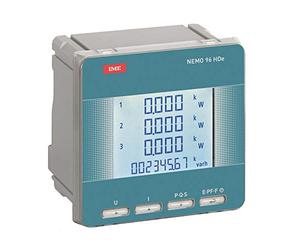 Indicadores multifunción para redes de corriente alterna/giratoria de bajo voltaje para montaje en panel frontal 96 x 96 mm, interfaz RS485 Modbus, salida de impulso, entrada de 5 A, salida: 80-500 V.