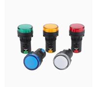 Indicator Signal Light AD16-22DS 22mm AC/DC 12V 24V 110V 220V 380V Red Green Yellow Blue White 1Pcs(Green,24 V)
