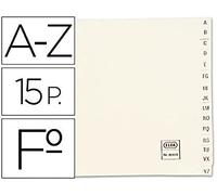 Indice alfabetico elba clasificador cartulina para archivador cuarto apaisado