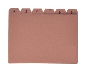 Índice Fichero MARIOLA Cartón, Nº 5 24 Posiciones 215 x 160 mm.