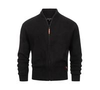 Indicode Chaqueta de punto INPeace para hombre con cuello alto | Cárdigan fino con cremallera para hombre, Negro , XL