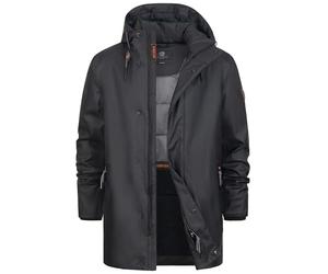Indicode Chaqueta impermeable INTeyler para hombre con capucha y forro polar | chaqueta funcional cortavientos chaqueta de entretiempo para hombres