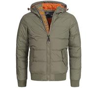 Indicode Hombres Adrian Chaqueta acolchada ZA con aspecto de chaqueta de plumón Army M