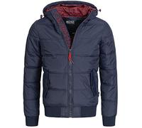 Indicode Hombres Adrian Chaqueta acolchada ZA con aspecto de chaqueta de plumón Navy L