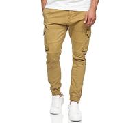 Indicode Hombres Alex Pantalón Cargo de algodón con 6 Bolsillos Amber XL