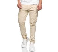 Indicode Hombres Alex Pantalón Cargo de algodón con 6 Bolsillos Fog M