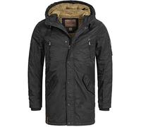 Indicode Hombres Bardsley Abrigo de hombre con tira de botones ocultos Black XL