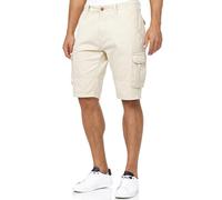 Indicode Hombres Blixt Shorts Cargo con 6 Bolsillos y cinturón confeccionados en 100% algodón Fog XL