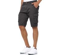 Indicode Hombres Blixt Shorts Cargo con 6 Bolsillos y cinturón confeccionados en 100% algodón Raven XL