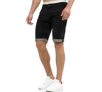Indicode Hombres Caden Jeans Shorts | Pantalones Cortos Vaqueros con 5 Bolsillos Black S