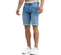 Indicode Hombres Caden Jeans Shorts | Pantalones Cortos Vaqueros con 5 Bolsillos Blue Wash S