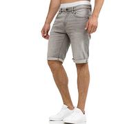 Indicode Hombres Caden Jeans Shorts | Pantalones Cortos Vaqueros con 5 Bolsillos Lt Grey XL
