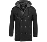 Indicode Hombres Cliff Abrigo corto con cuello alto Black L