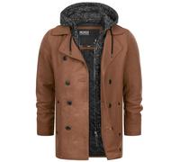 Indicode Hombres Cliff Abrigo corto con cuello alto Camel S