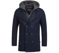Indicode Hombres Cliff Abrigo corto con cuello alto Navy M