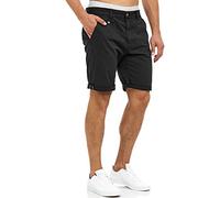 Indicode Hombres Cuba Chino Shorts | Pantalón Chino Corto con 5 Bolsillos New Black S