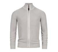 Indicode Hombres Dodson Cárdigan con Cuello Alto de algodón Lt Grey Mix M