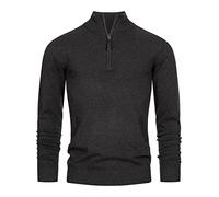 Indicode Hombres Gore Jersey confeccionado en 80% algodón con Cuello Alto Charcoal Mix L