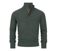 Indicode Hombres INIsalu Jersey confeccionado en 80% algodón con Cuello Alto Army L