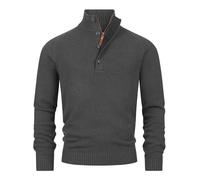 Indicode Hombres INIsalu Jersey confeccionado en 80% algodón con Cuello Alto Raven L