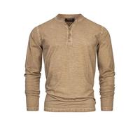 Indicode Hombres INKilsone Longsleeve Shirt | Camiseta de Manga Larga 100% algodón Dune M