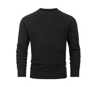 Indicode Hombres INMassum Jersey de Punto Fino con Cuello Redondo Black S