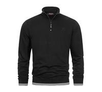 Indicode Hombres INNate Sweatshirt | Sudadera con Cuello Alto y Cremallera Black XXL