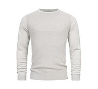 Indicode Hombres INReign Jersey de Punto Fino con Cuello Redondo Lt Grey Mix L