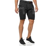 Indicode Hombres Jaramillo Shorts Cargo con 6 Bolsillos confeccionados en 100% algodón Black XXL