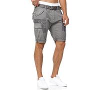 Indicode Hombres Jaramillo Shorts Cargo con 6 Bolsillos confeccionados en 100% algodón Pewter S