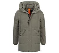 Indicode Hombres Kasper Parka de hombre con capucha con aspecto de plumífero Army M