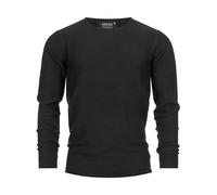 Indicode Hombres Loakim Jersey clásico de Punto Jaspeado con Cuello Redondo Black L