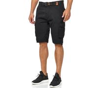 Indicode Hombres Monroe Shorts | Pantalones Cortos Cargo con cinturón Incluido Black XL