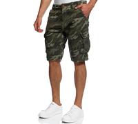 Indicode Hombres Monroe Shorts | Pantalones Cortos Cargo con cinturón Incluido Dired Camouflage M