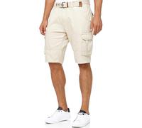 Indicode Hombres Monroe Shorts | Pantalones Cortos Cargo con cinturón Incluido Fog 3XL