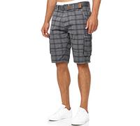 Indicode Hombres Monroe Shorts | Pantalones Cortos Cargo con cinturón Incluido Iron Check L