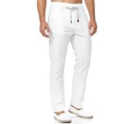 Indicode Hombres Veneto Pantalón de Tela de Lino y algodón Offwhite XXL