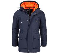 Indicode Hombres Waters Abrigo de hombre con tira de botones ocultos Navy M
