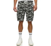 Indicode Hombres White Shorts Deportivos Rock Cargo con 5 Bolsillos Charcoal Mix S