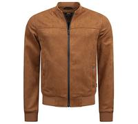Indicode Ibon Chaqueta de piel sintética para hombre | Chaqueta de ante para hombre, marrón claro, XXXL