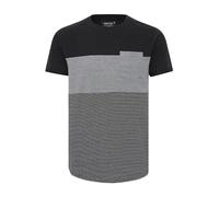 Indicode IDMorler - Camiseta de manga corta para hombre, con rayas, 100% algodón, con cuello redondo, Negro (999), XL