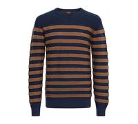 Indicode IDPanloop - Jersey de punto fino para hombre con cuello redondo, 100% algodón, corte regular, azul marino (400), XL